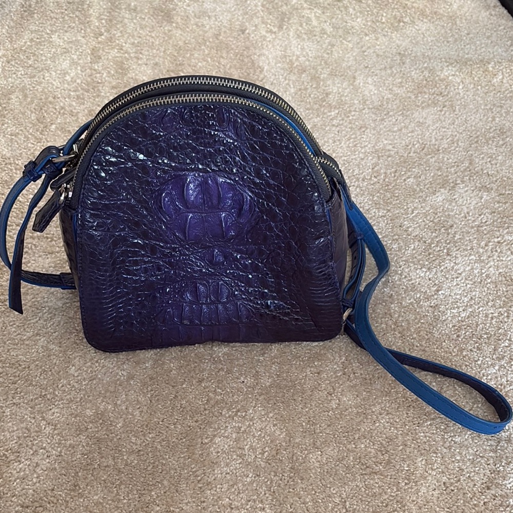 Elegant Purple Crocodile-Embossed Women's Bag
